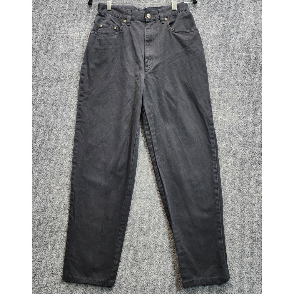 L.L.Bean Vintage Women's High Waist 90s Mom Tapered Black Chino Pants 10 Tall - Picture 1 of 8